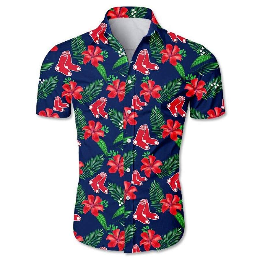 Boston Red Sox Hawaii Shirt Flower Short Sleeve Slim Fit Body Ha97544