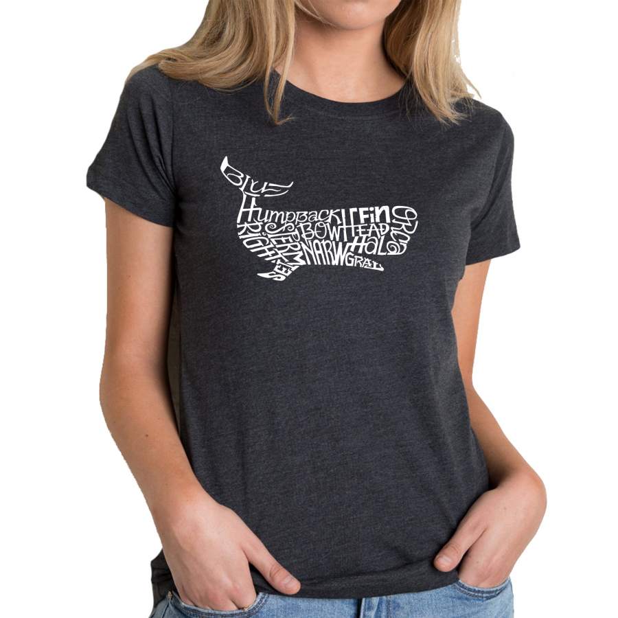 LA Pop Art Women’s Premium Blend Word Art T-shirt – Humpback Whale