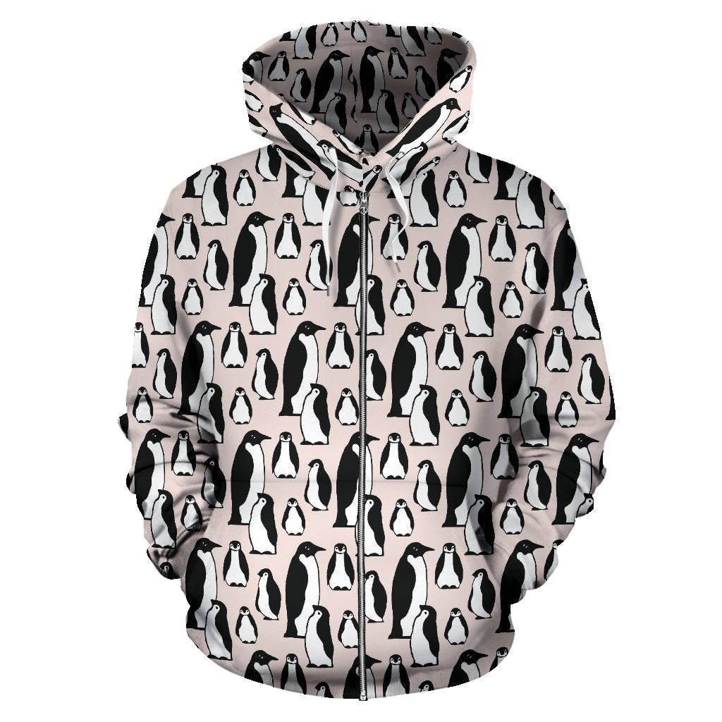 Penguin Themed Zip Up Hoodie