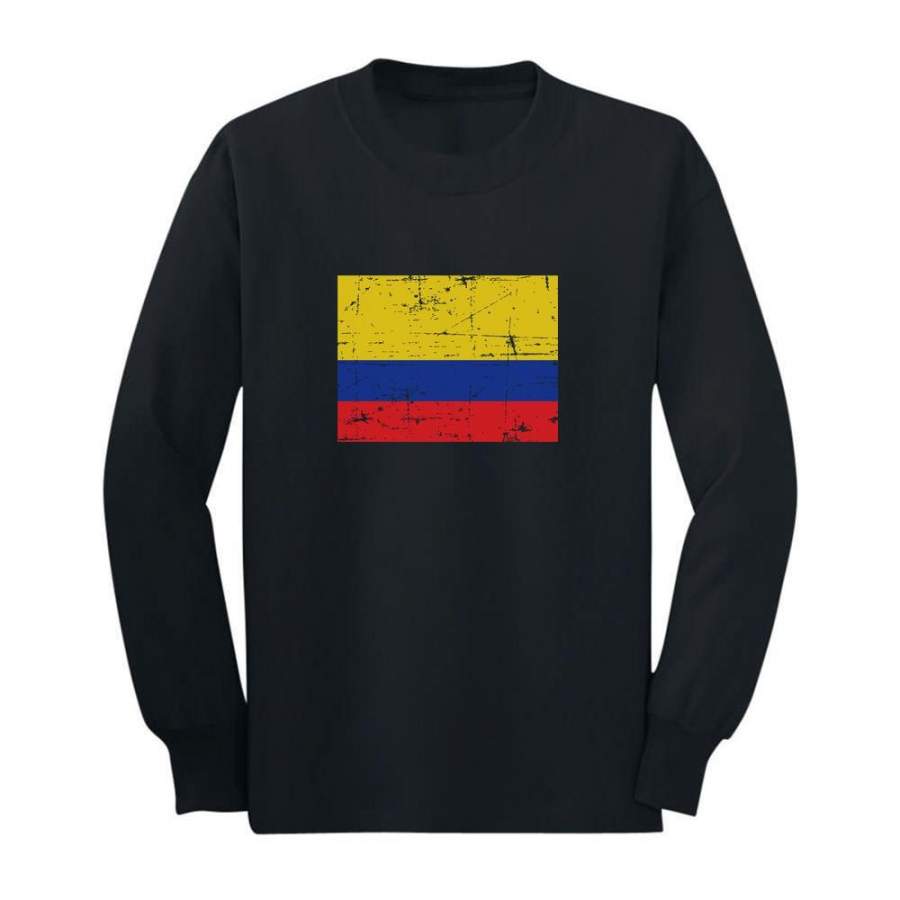 Colombia Flag Vintage Style Retro Colombian Toddler/Kids Long sleeve T-Shirt