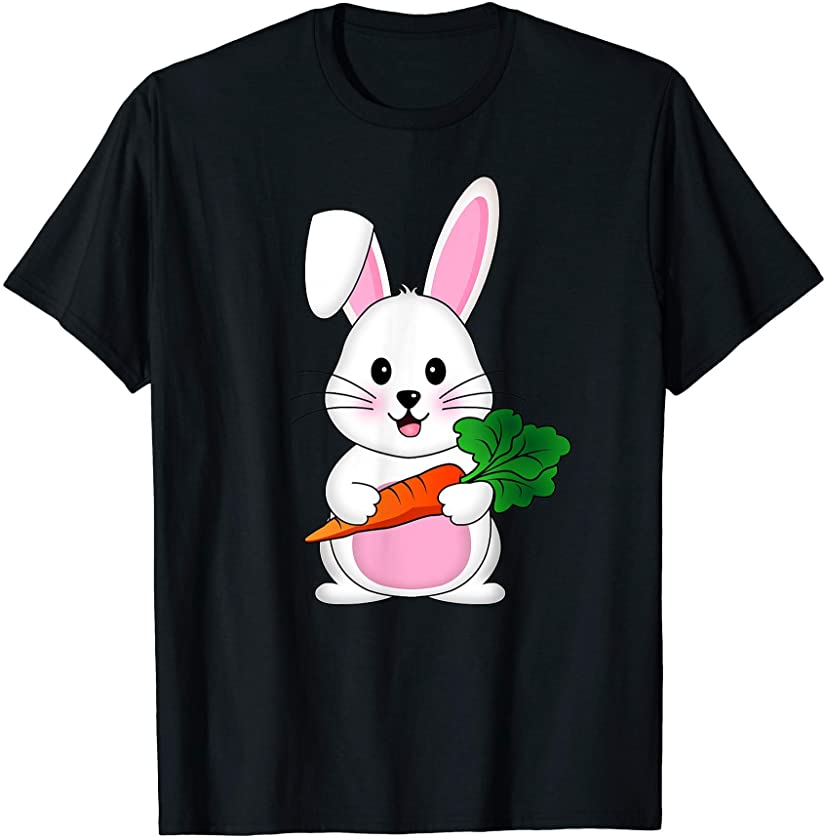 Cute Easter Egg Carrot Bunny Costume For Boys Girls Funny T-Shirt