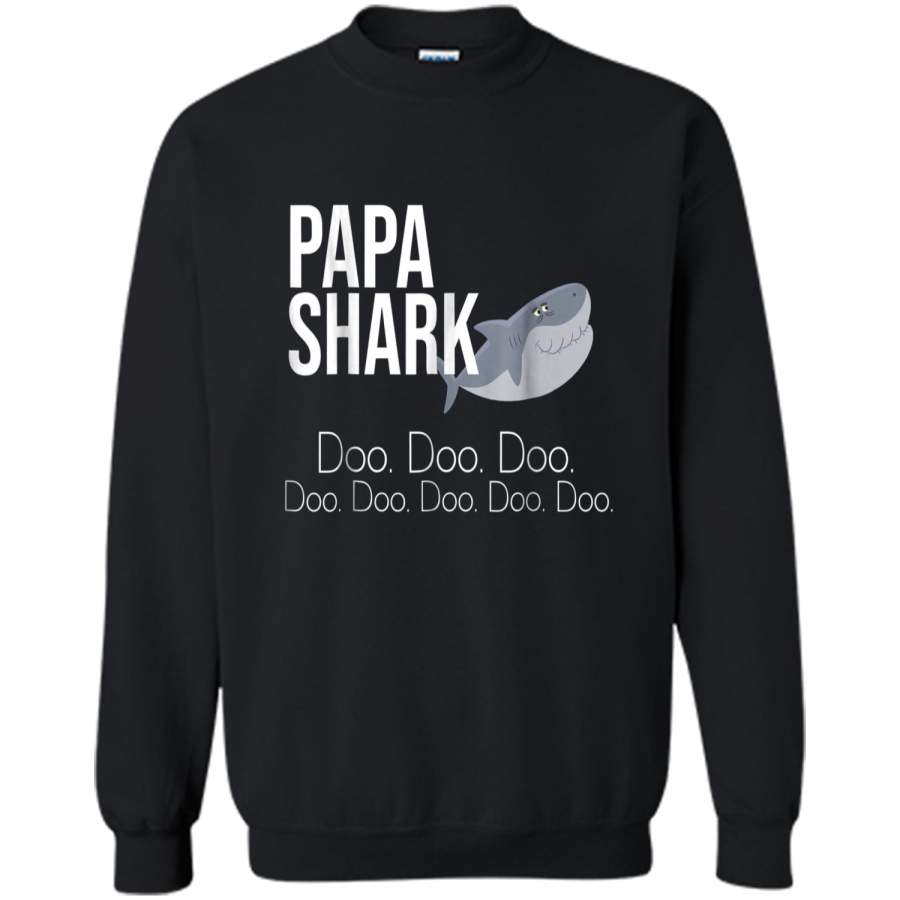 "Papa Shark" Baby Mommy Daddy Matching Family Shark  Printed Crewneck Pullover Sweatshirt