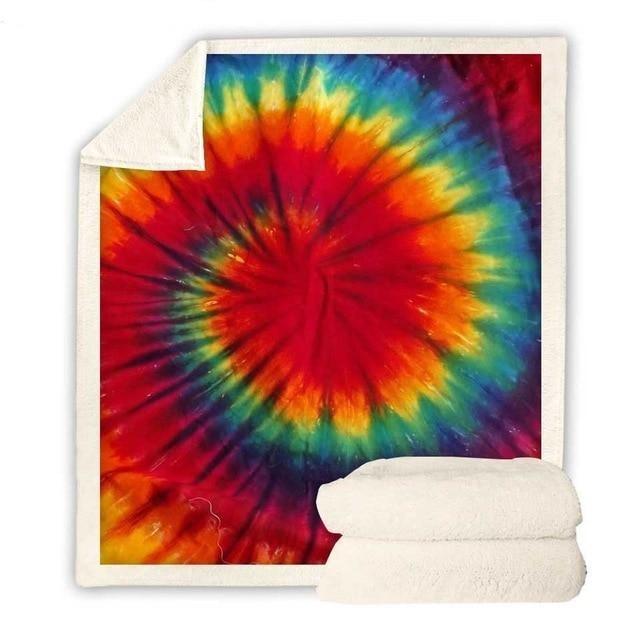 Rainbow Tie Dye Swirl Blanket Quilt