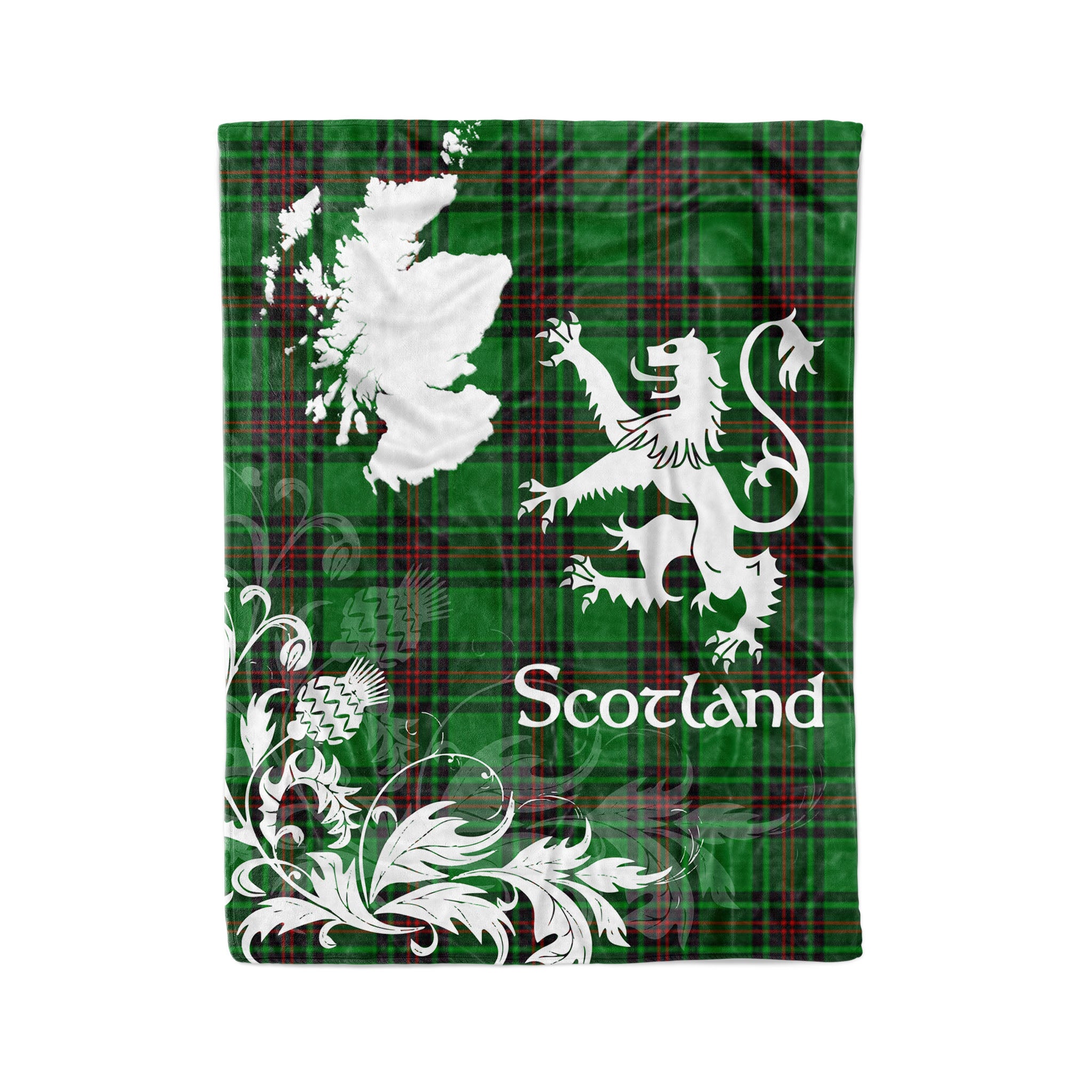 Tartan Plaid Fleece Blanket Tartan Blanket Thistle And Lion Scottish Clan Lundin Plaid Blanket