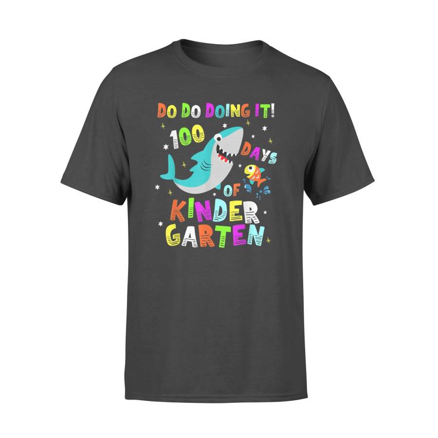 100 Days Of Kindergarten Shirt Shark Teacher Boys Girls T Shirt – Standard T-shirt