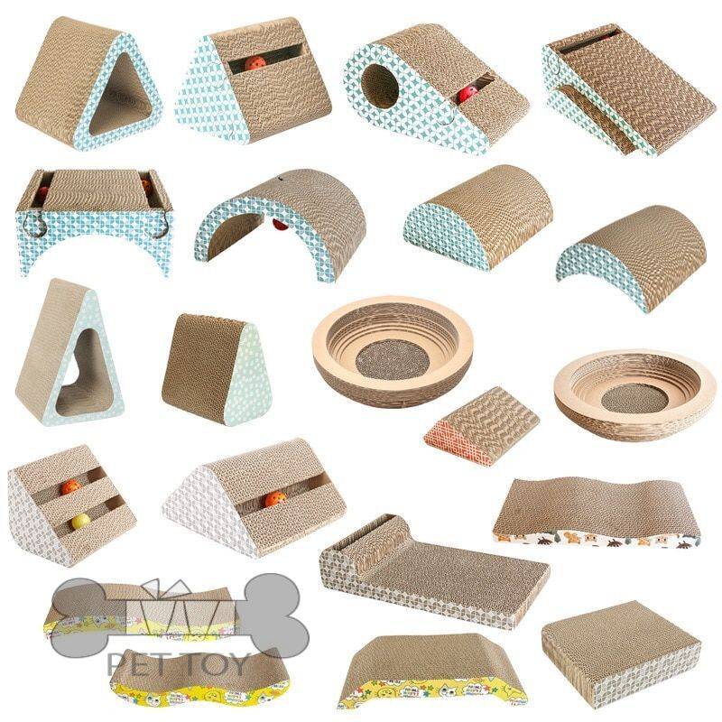 Cat Scratcher with Catnip Kitten Scratch Pad Corrugated Paper Scratch Board For Kittens Cat Scratching Pet Products Balls Toys