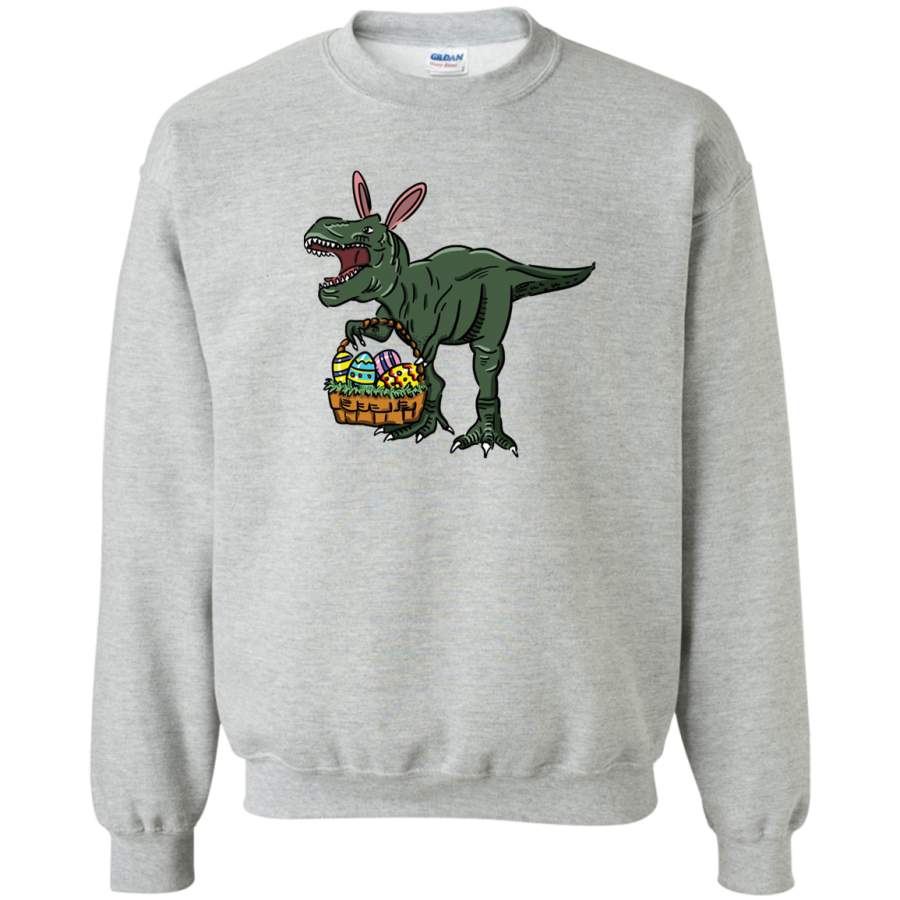 AGR Easter t-shirt dinosaur in bunny ears. Easter egg basket, Easter T-Shirt, Happy Family Easter Tee Gift Idea Crewneck Pullover Sweatshirt