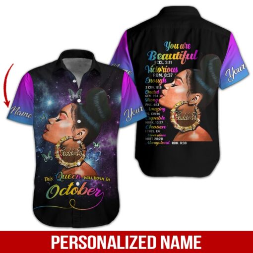 October Girl Custom Name Hawaii Shirt For Men Women Ha52154