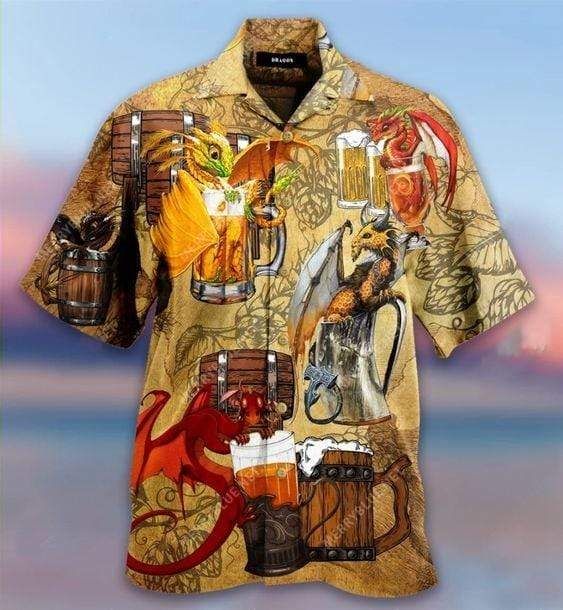 Beer Makes Dragon Relaxed Hawaiian Shirt | Unisex | Adult | Hw2240