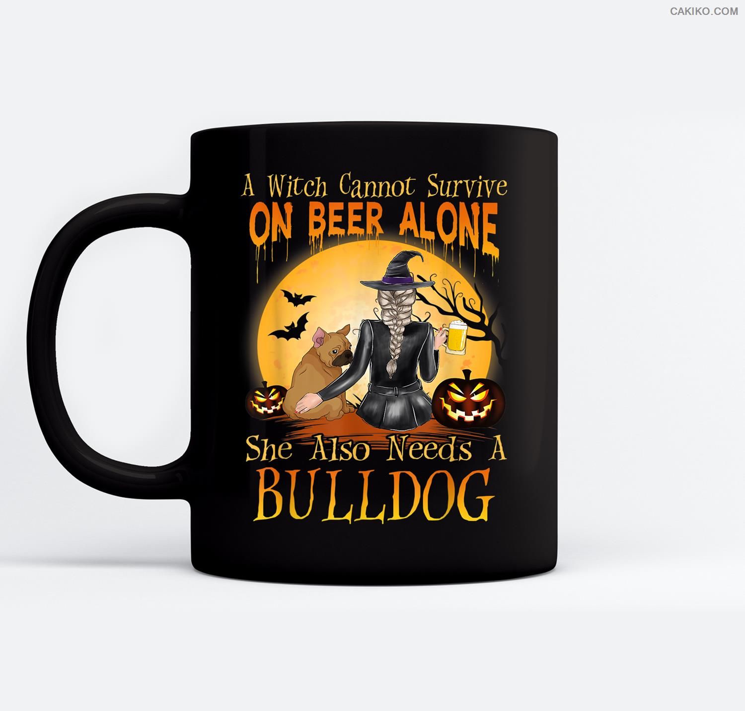 A Witch Cannot Survive On Beer Ceramic Coffee Black Mugs
