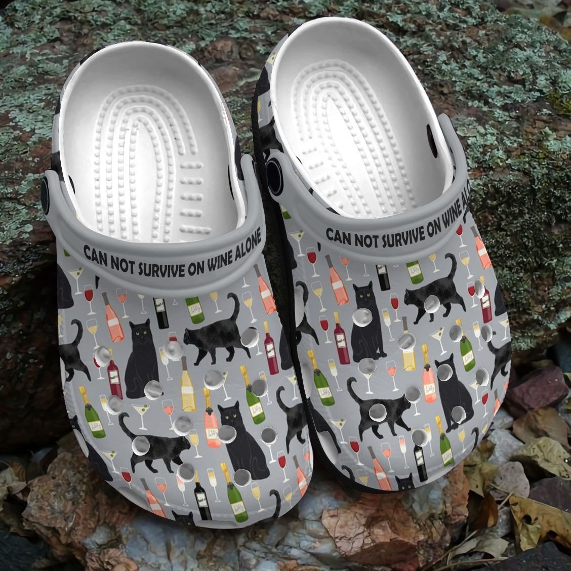 Black Cat Personalize Clog, Custom Name, Text, Fashion Style For Women, Men, Kid, Print 3D Whitesole Can Not Survive