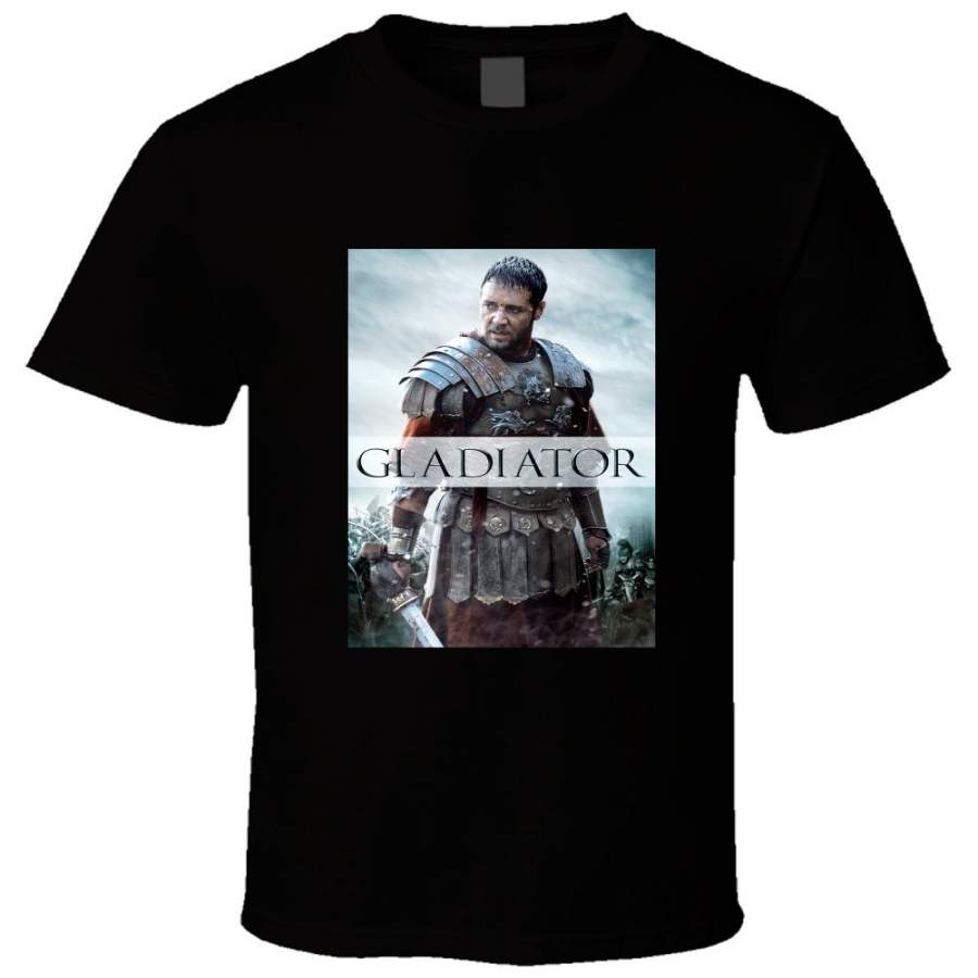 Gladiator Russell Crowe Summer Fashion Casual Men T Shirts Round Neck Shirt Cotton Tops Black Size S-3Xl