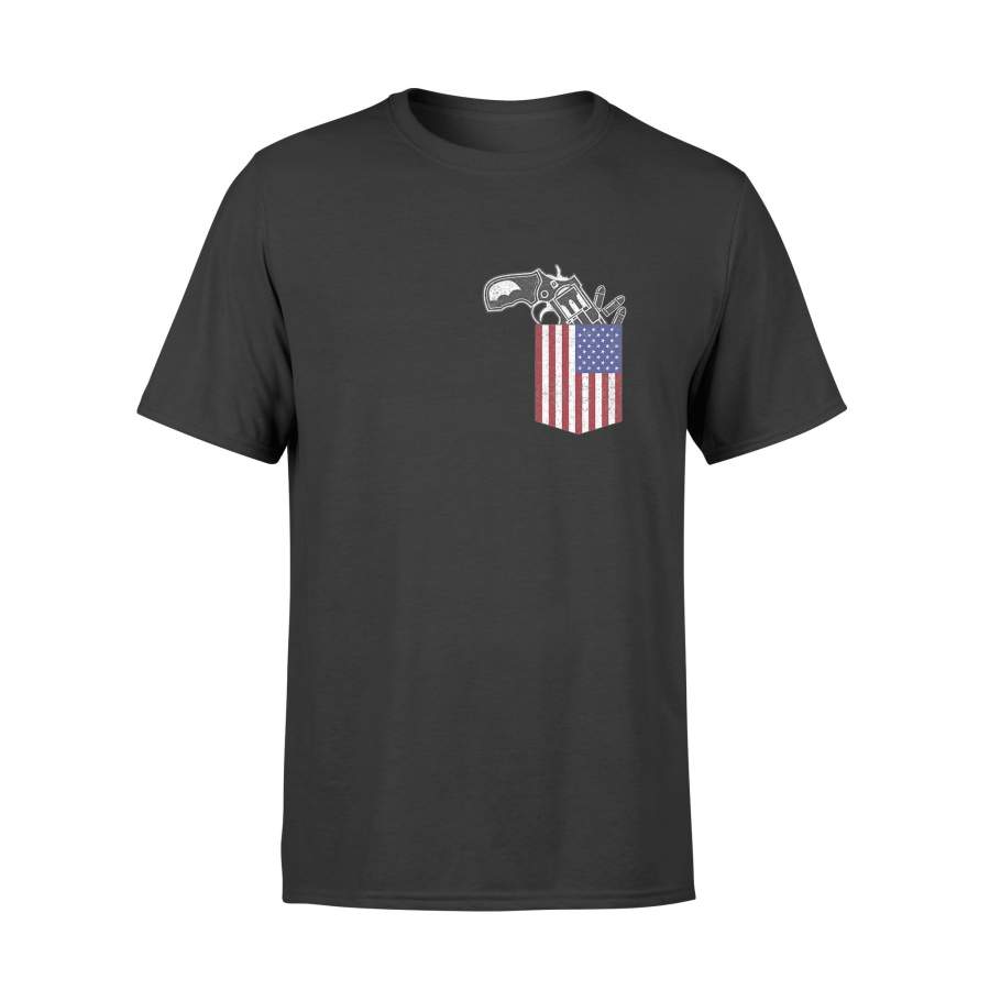 4th Of July Gun in American Flag Pocket Shirts – Standard T-shirt