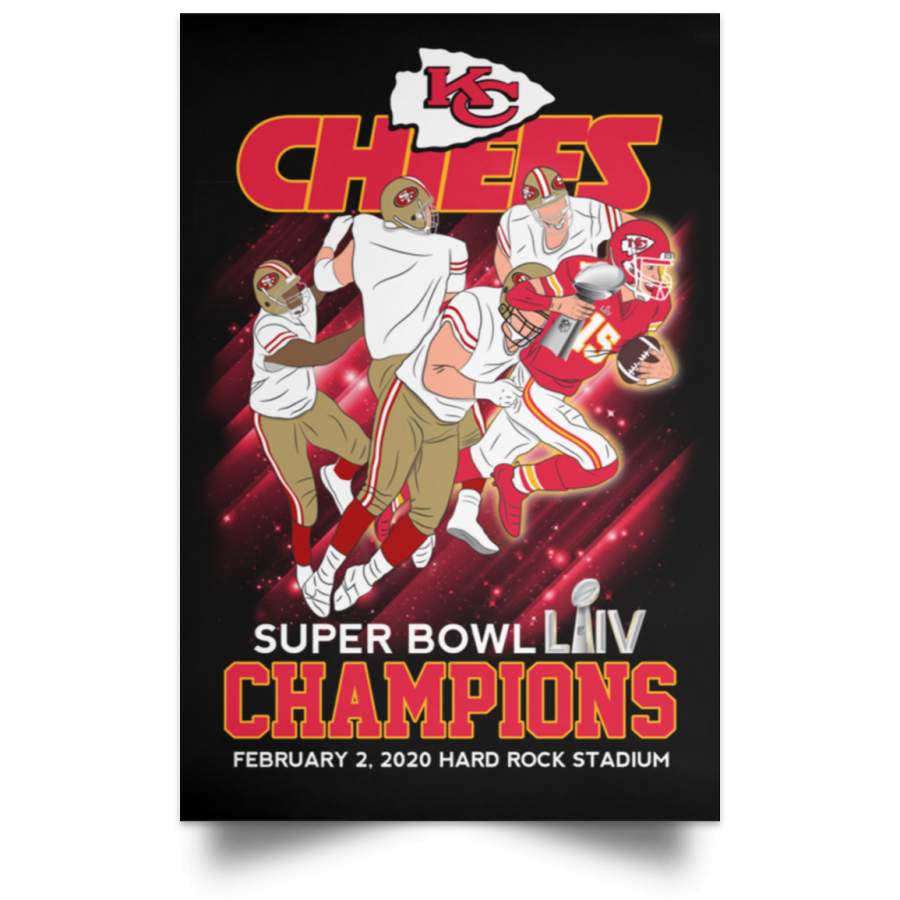 Kansas City Chiefs Poster Super Bowl LIV Champions Poster MN02