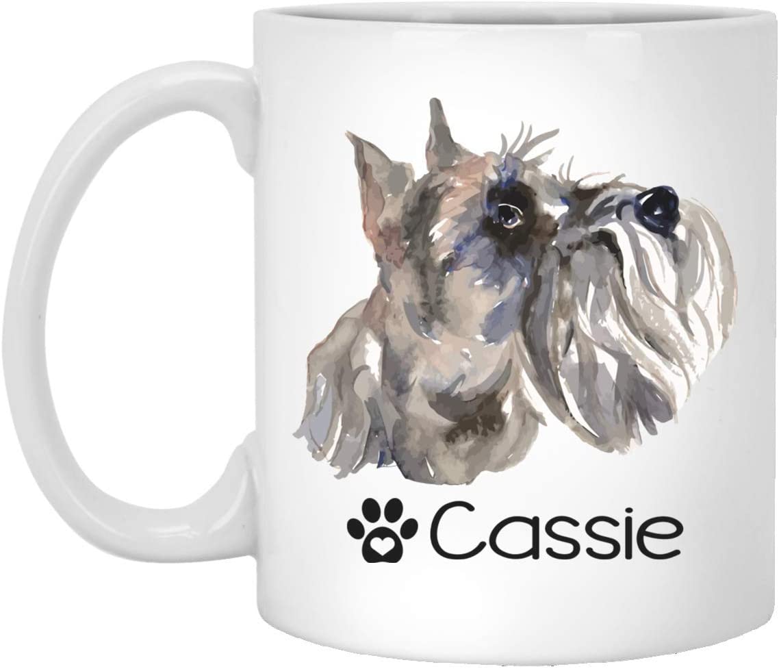 Personalized Miniature Schnauzer Dog Mug – Pet Owner Gifts For Women – Gifts For Dog Lover – Miniature Schnauzer Mom Dad Mugs – Dog Cups 15Oz