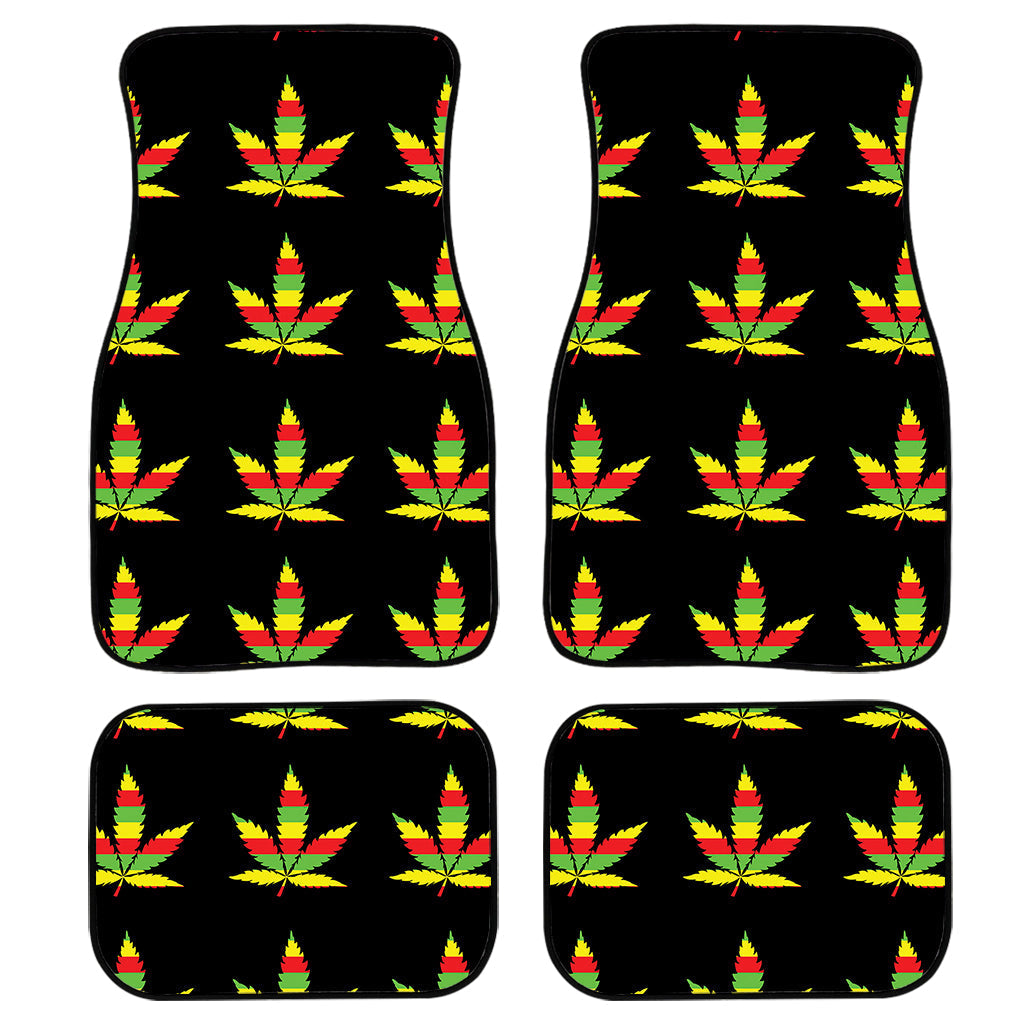 Rasta Flag Pattern Print Front And Back Car Floor Mats, Front Car Mat