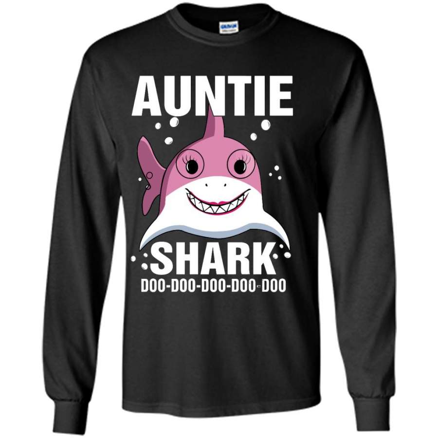 Auntie Shark Doo Doo Doo Doo Doo Doo – Gildan Long Sleeve Shirt