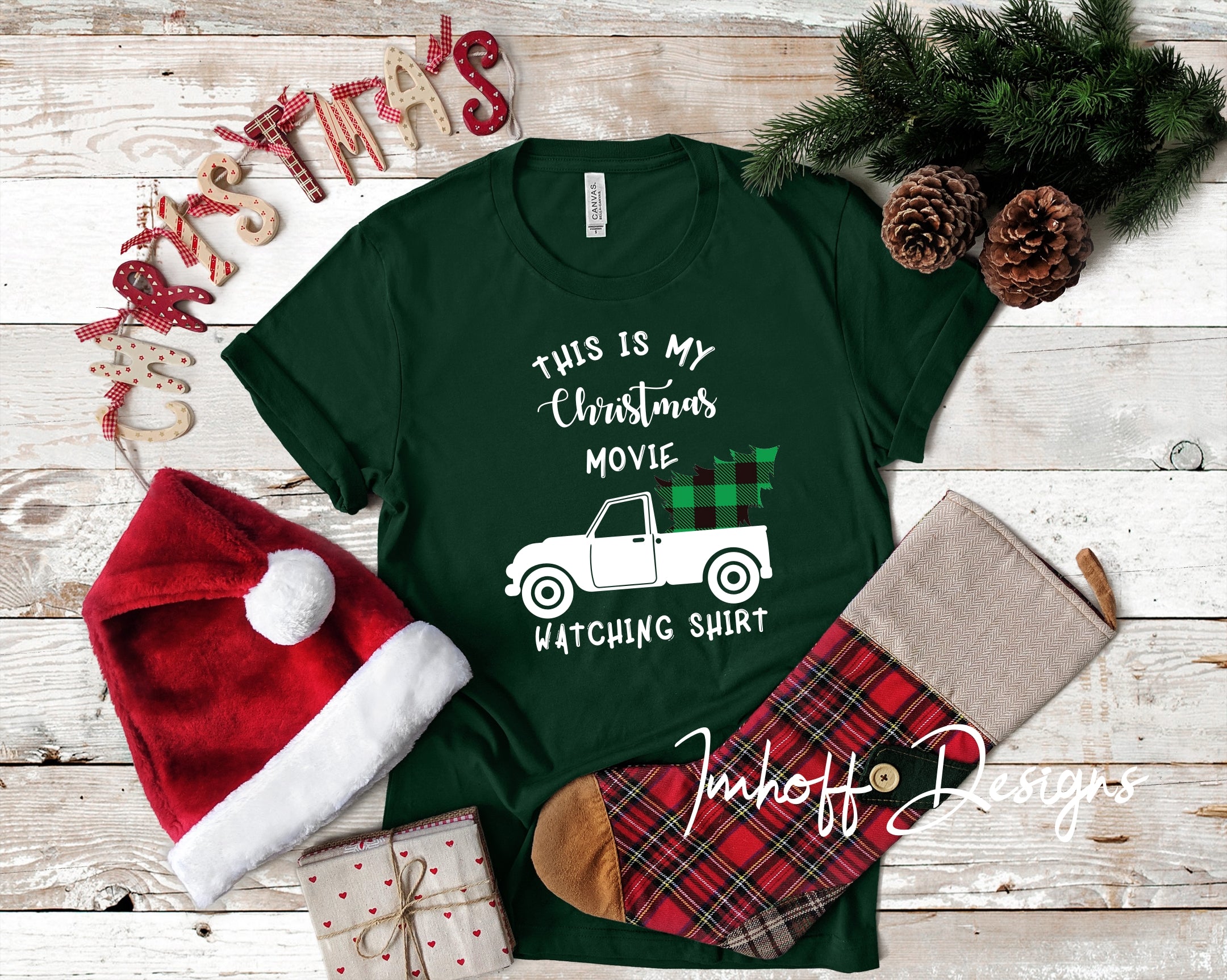 This Is My Christmas Movie Watching Shirt With Green Buffalo Check