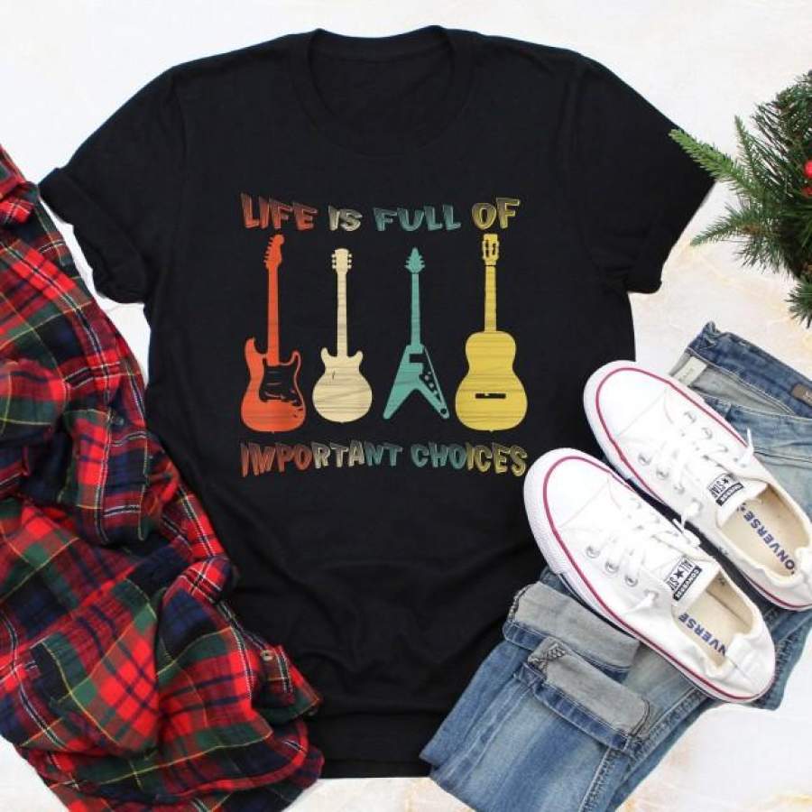 Vintage guitar t-shirt acoustic and electric guitar gifts for him – GST