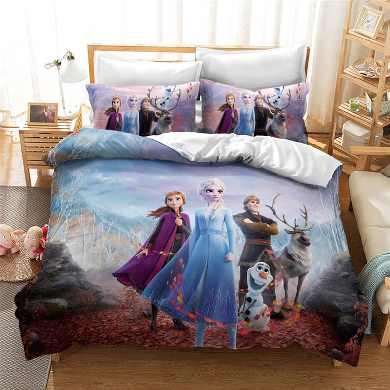 Amazing Frozen 2 Elsa Anna  Duvet Cover For Girls Bedroom Decor Twin Size Bedding Set Queen King Bedspread Single Bed Linen