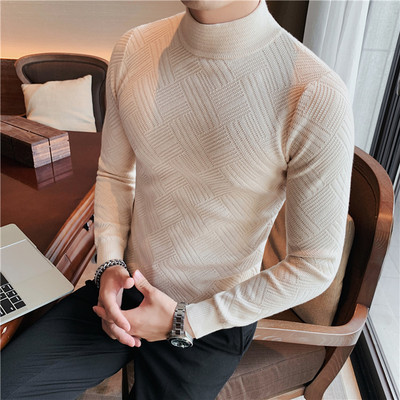 2022 Brand Men Turtleneck Sweaters and Pullovers New Fashion Knitted Sweater Winter Men Pullover Homme Wool Casual Solid Clothes alx