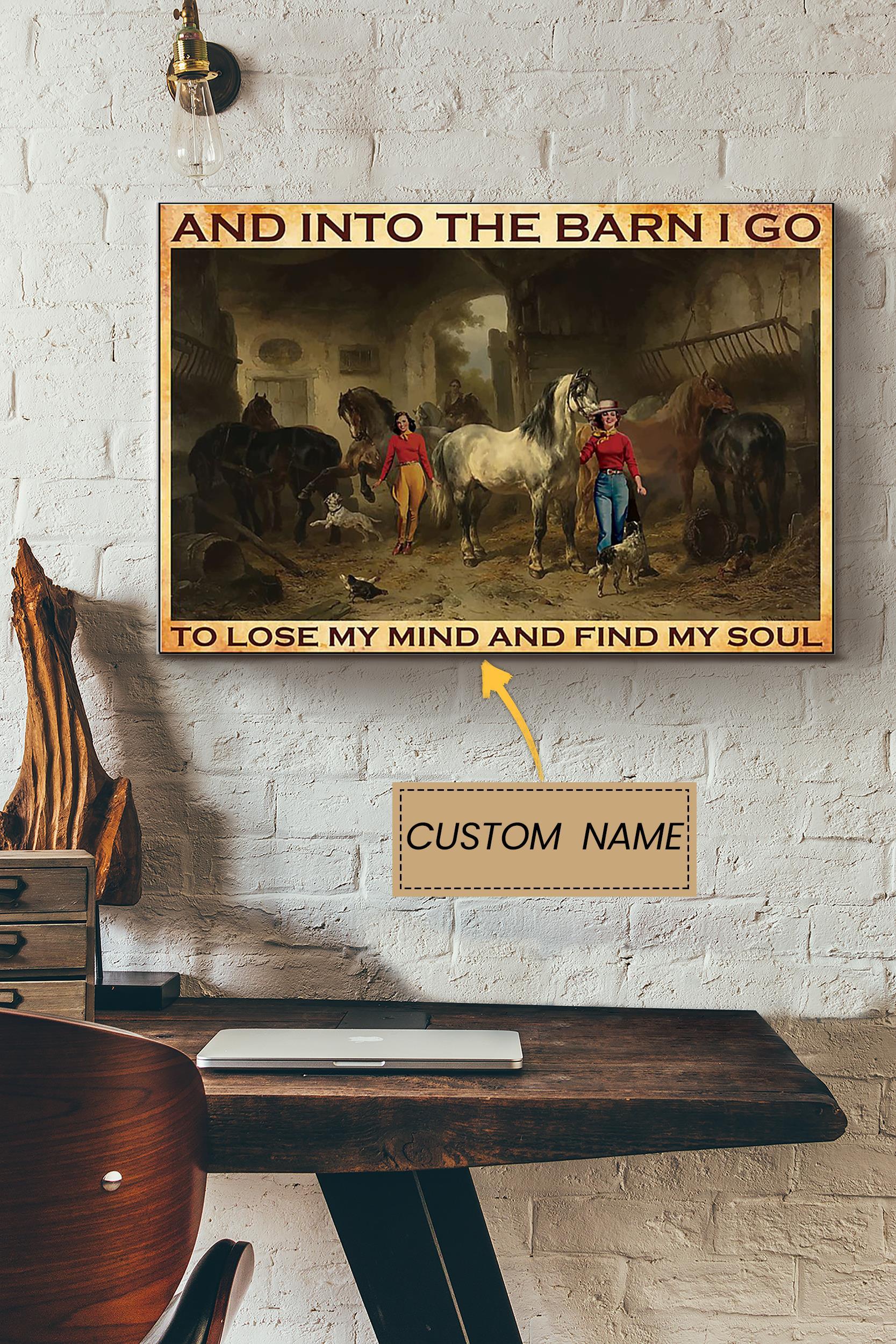 Pony To The Barn Cowgirl Poster – Animal Wall Art – Gift For Horse Lover Horse Rider Cowboy Farmhouse Decor Poster