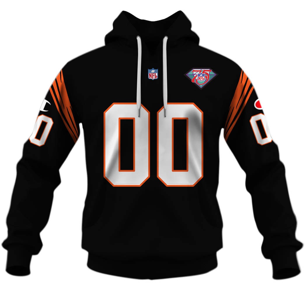 Personalized 1994 Cincinnati Bengals Vintage Throwback Away Jersey Personalize Hoodie