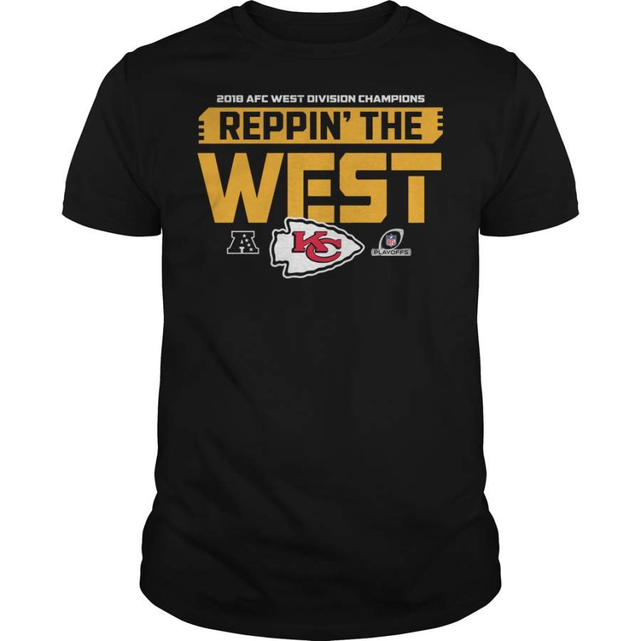 Kansas City Chiefs 2018 afc west division champion Reppin the West T-Shirt