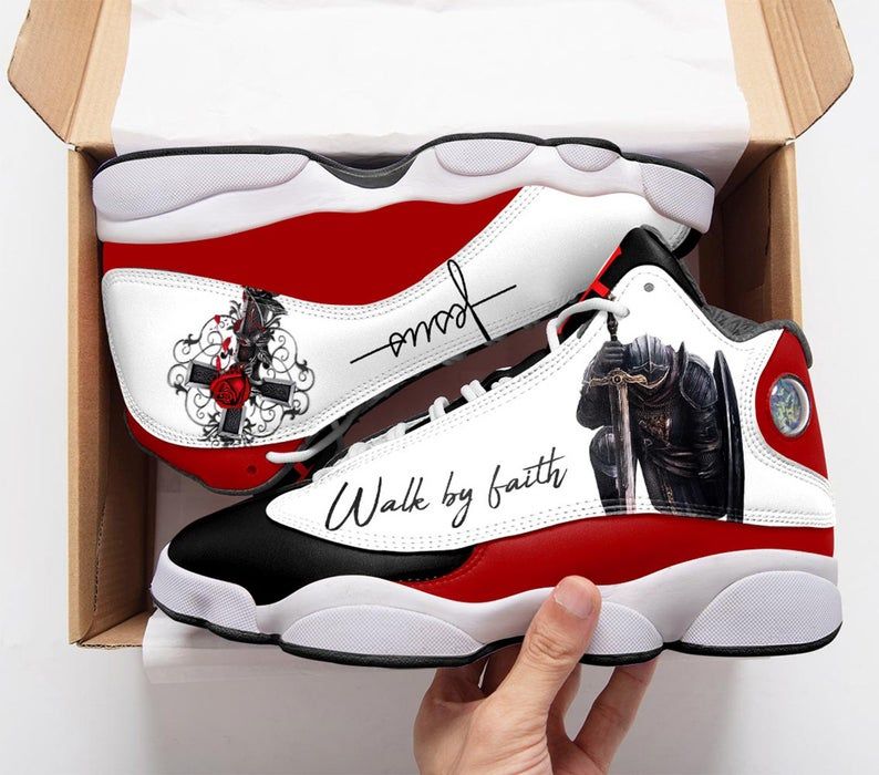 Jesus Christ Walk By Faith JD Shoe, Air JD13 Shoe, Jesus Shoe, JD Sneakers, Air Sport, JD Shoes, Gift For Adults Men Women