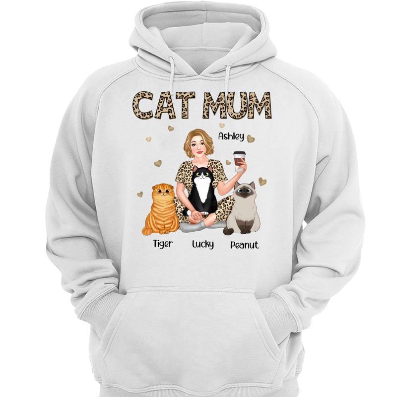 Cat Mum Leopard Pretty Girl Uk Personalized Hoodie Sweatshirt