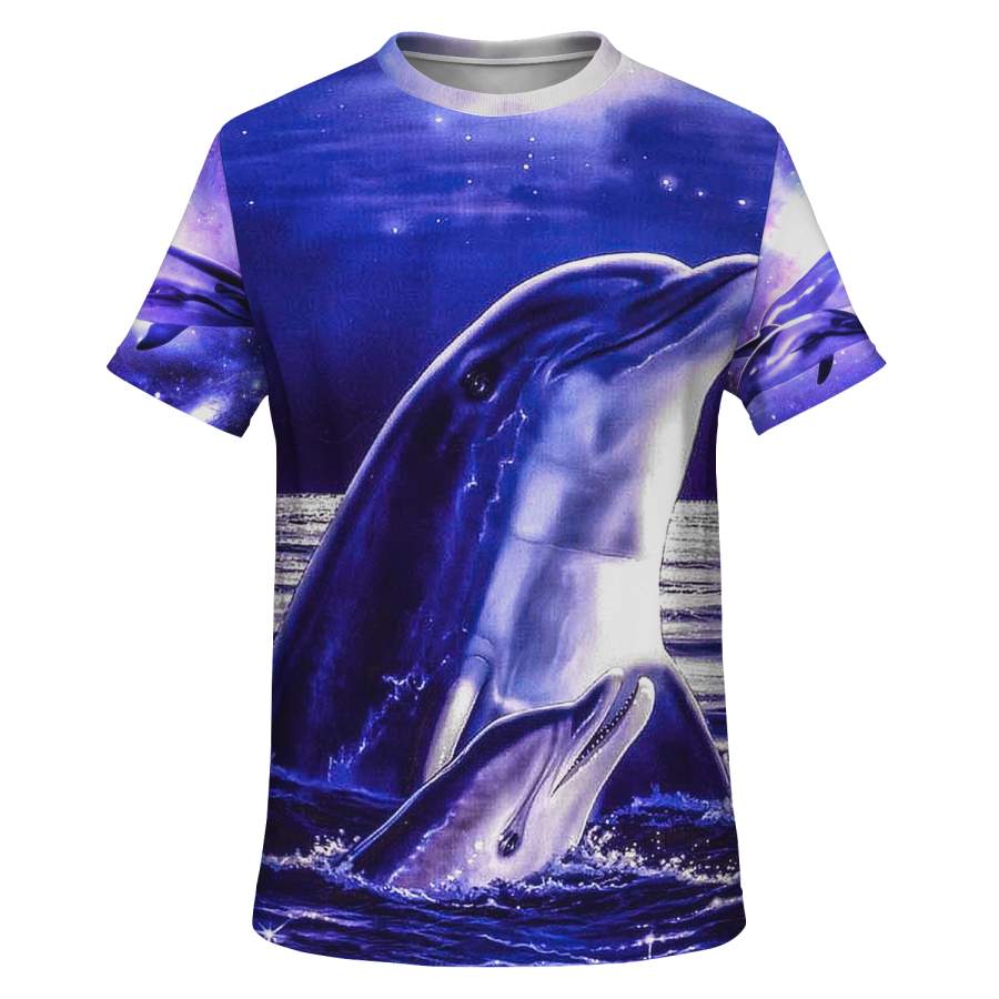 Dolphins by the moon Unisex All over print t-shirt