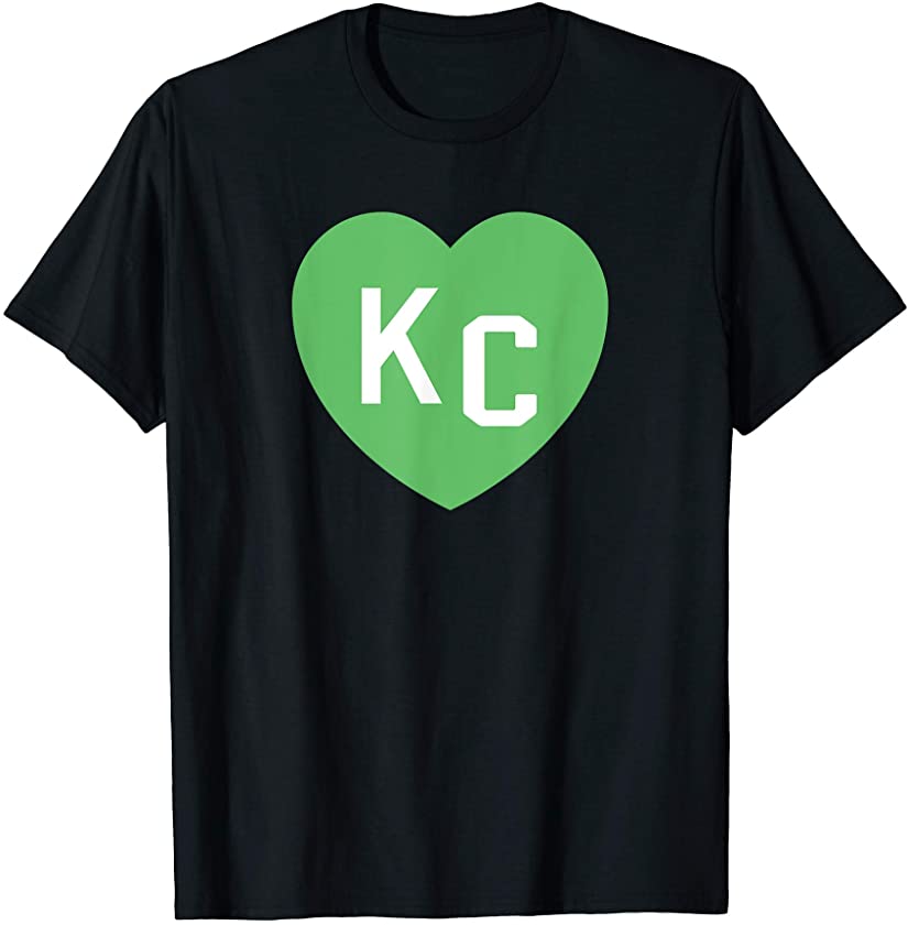 Green Heart KC Kansas City green Love Kc Hearts St Patrick T-Shirt