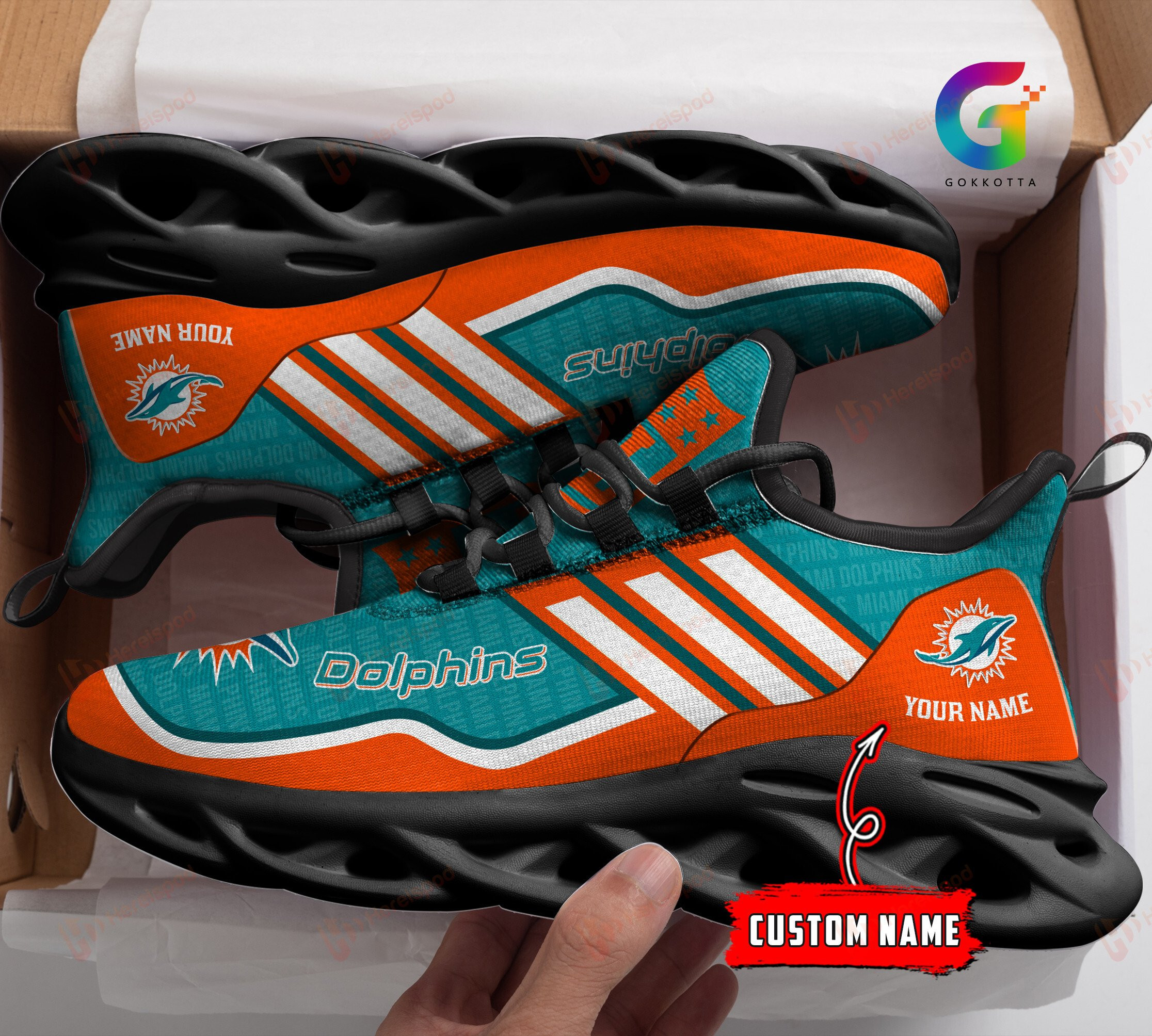 Miami Dolphins Personalized Yezy Running Sneakers 136