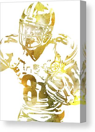 1 Antonio Brown Pittsburgh Steelers Water Color Pixel Art 2 Joe Hamilton Canvas Print