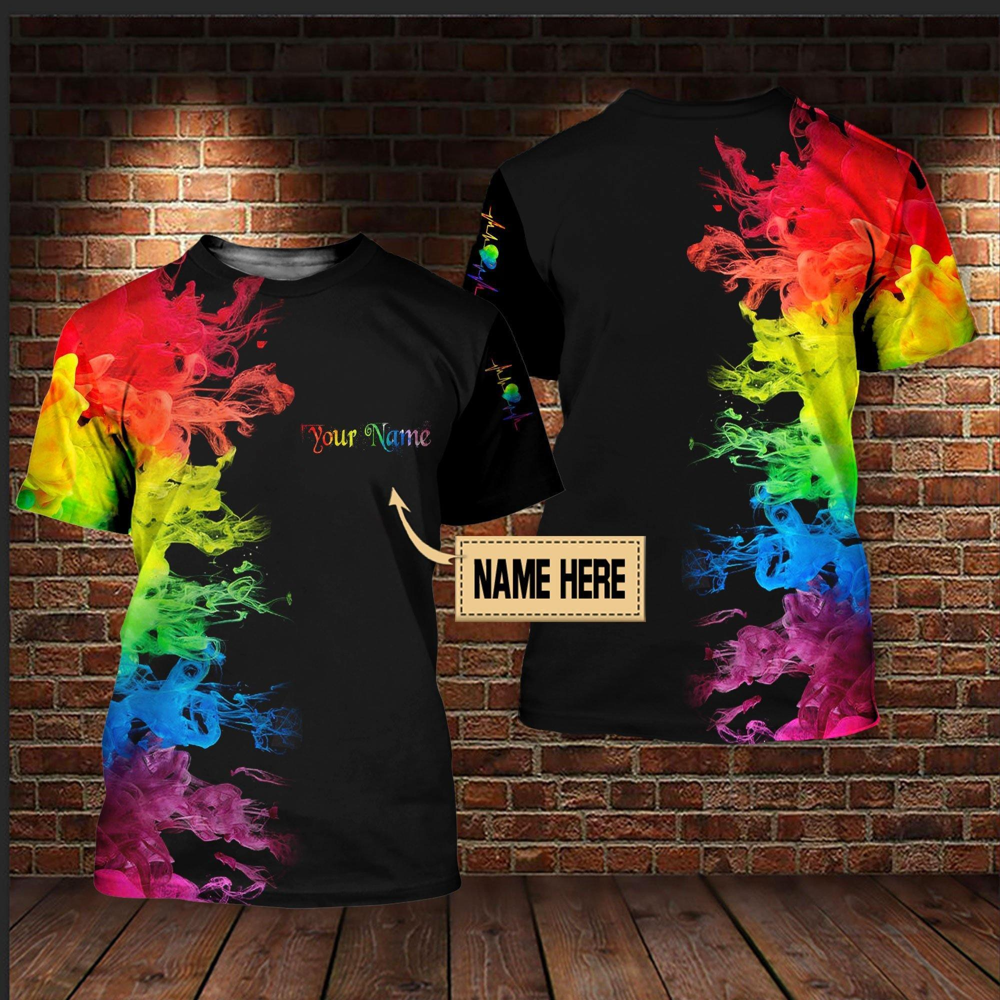 Custom Lgbt Love Is Love Personalized Name 3D T-Shirt For Lgbt Pride Month