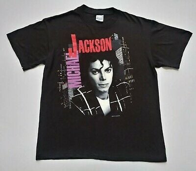 Vintage Michael Jackson Bad World Tour 1988 T-shirt Sz  44-46 () Euc 2246