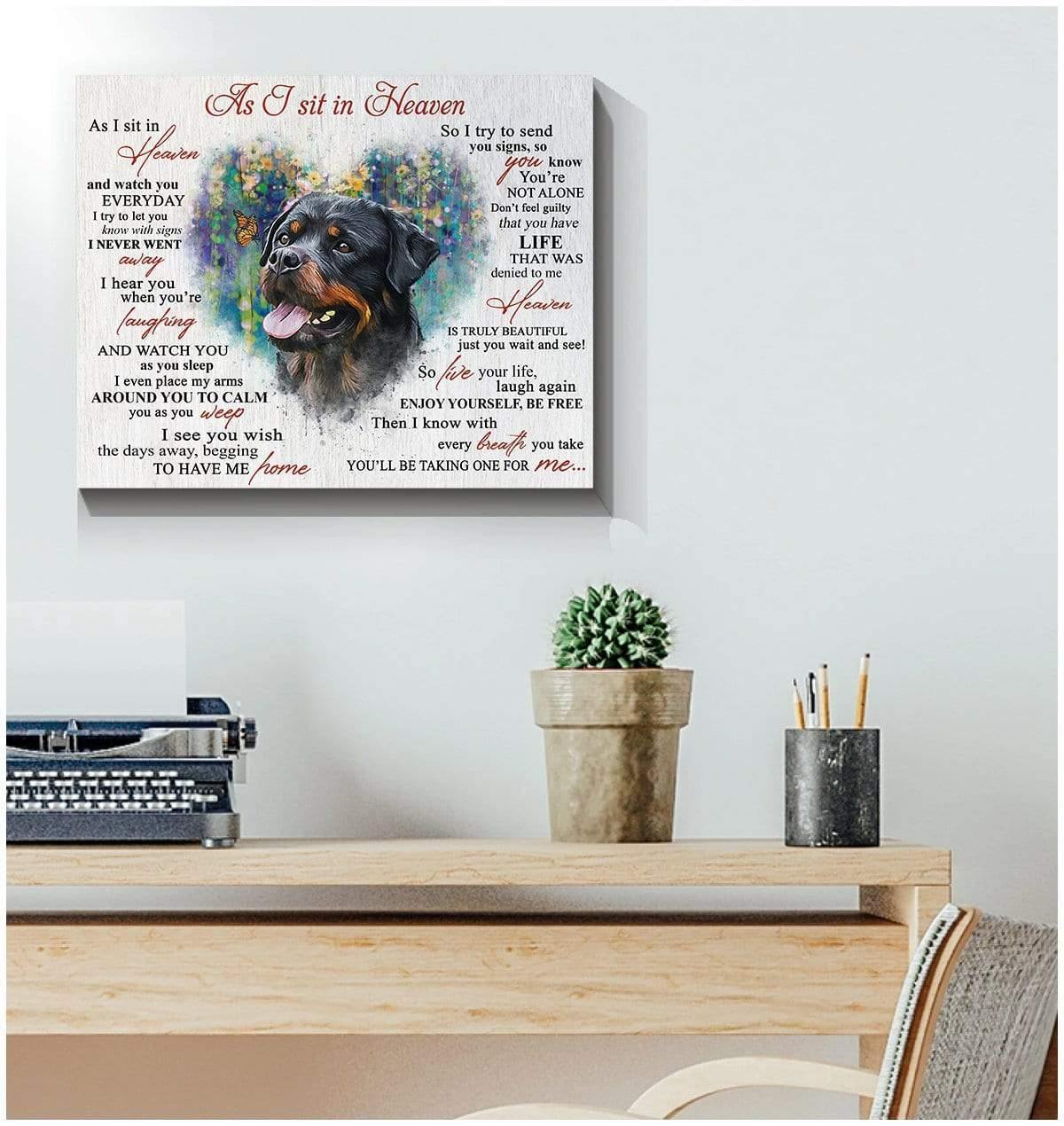 As I Sit In Heaven Rottweiler Wall Matte Canvas