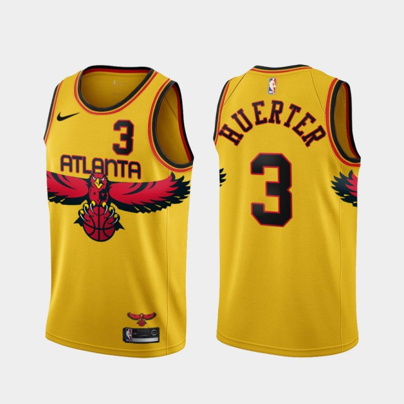 Atlanta Hawks Kevin Huerter 3 NBA 2021-22 City Brandedition Gold Jersey Gift For Hawks Fans