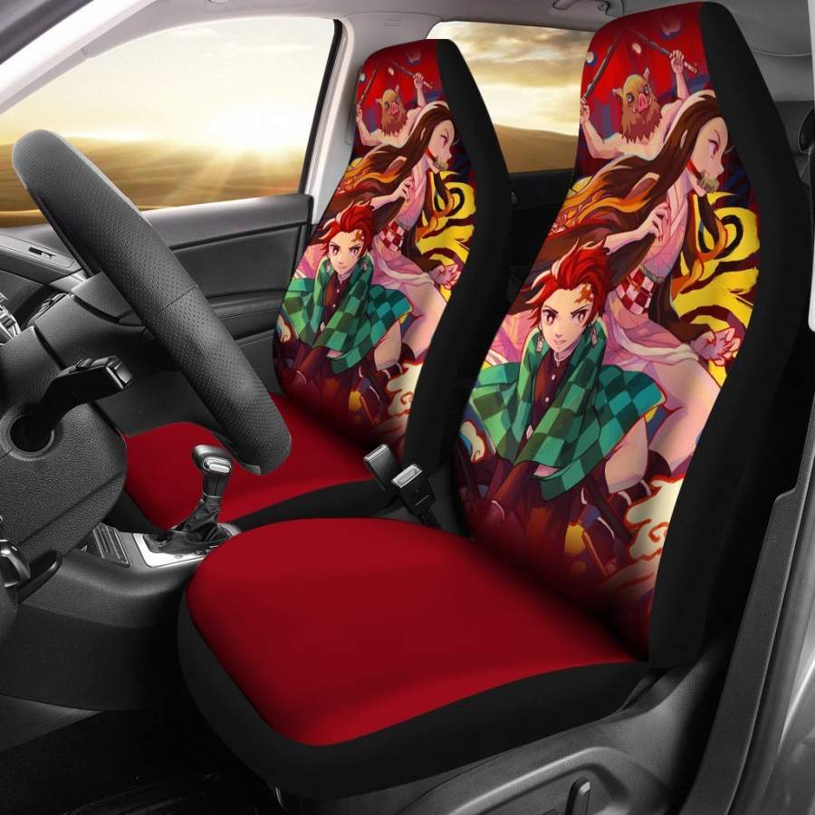 Kimetsu No Yaiba Anime Tanjiro Kamado Car Seat Covers