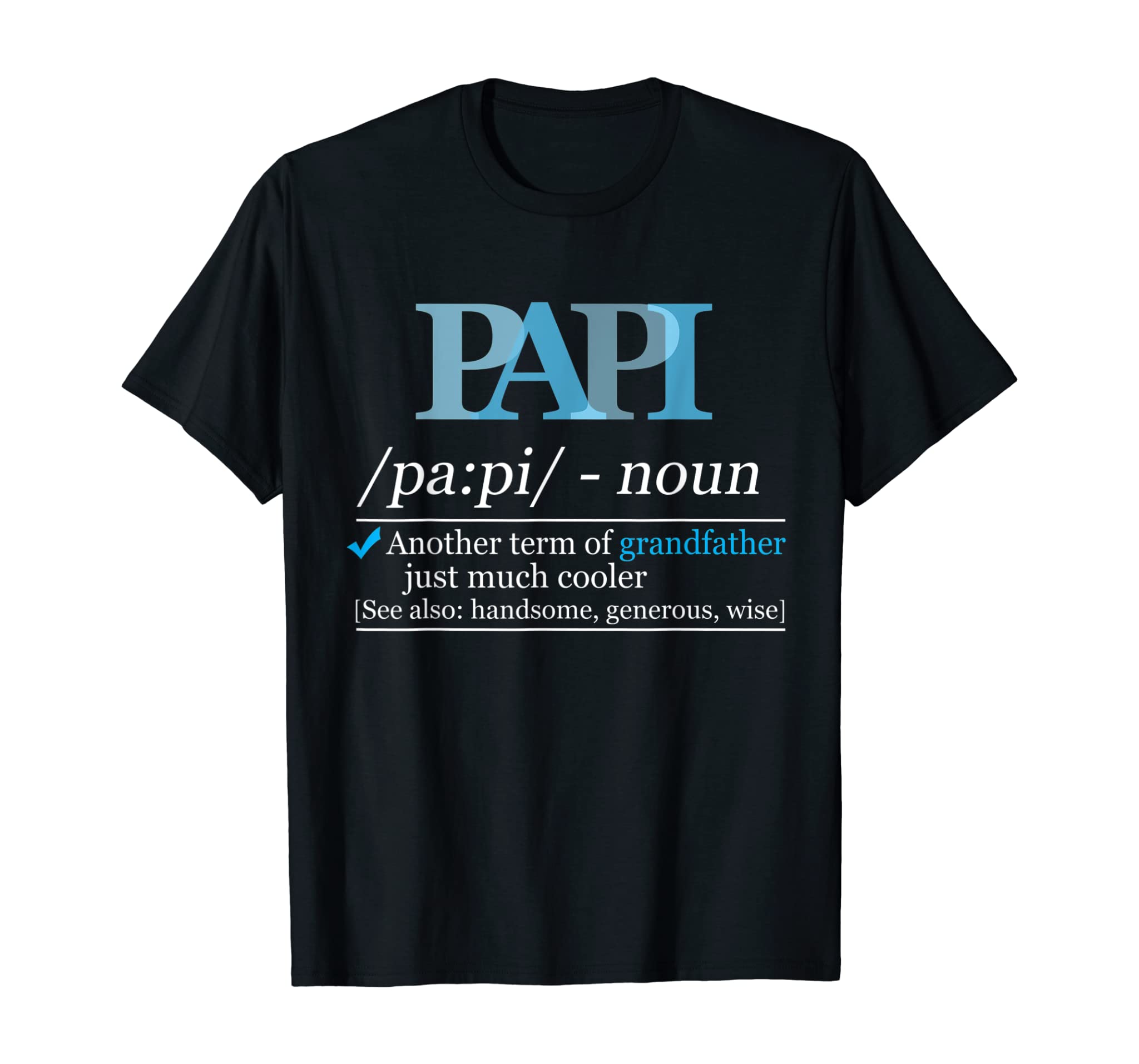 Definition Papi Funny Grandpa Dad Fathers Day Christmas Gift T-Shirt