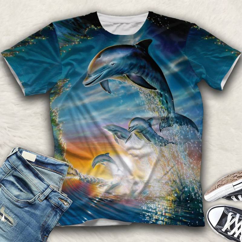 Leaping Dolphins G5623 – Unisex Tshirt 3D