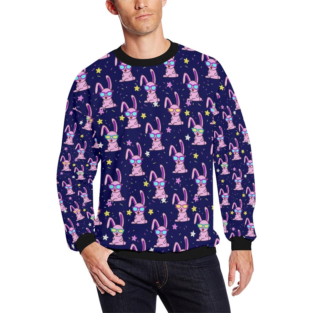 Rabbit Baby Pattern Print Design Rb015 Men Long Sleeve Sweatshirt