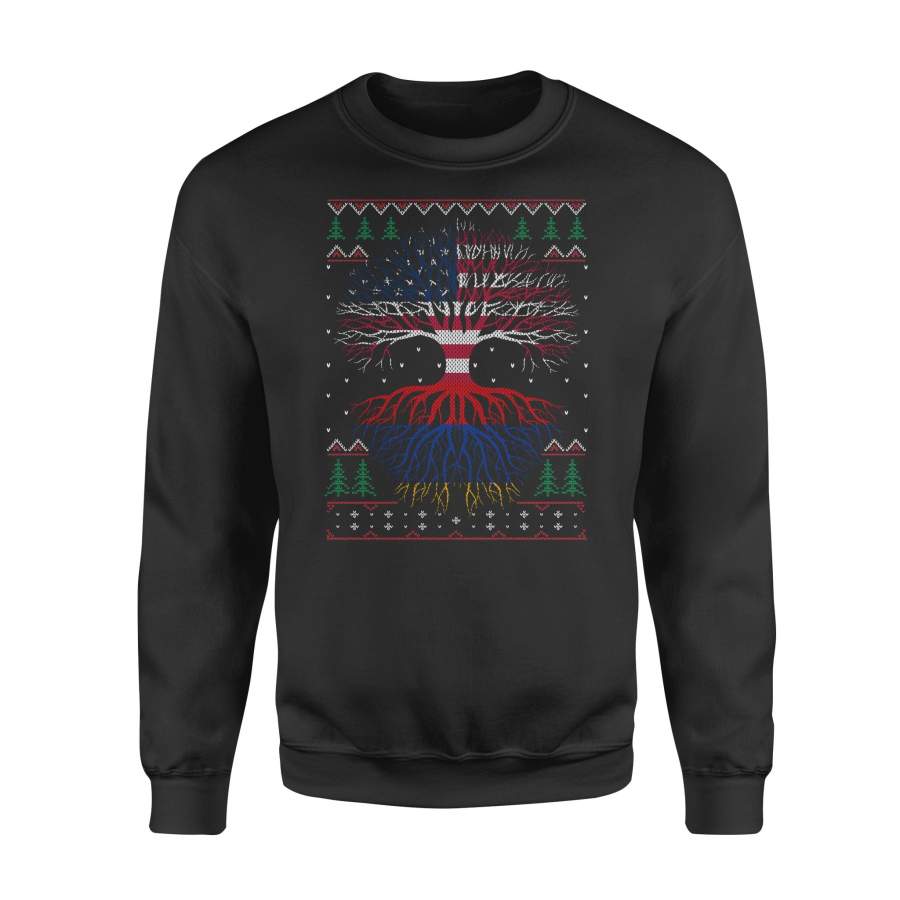 YOLOstuff Armenian Roots American US Grown Flag Ugly Christmas – Standard Fleece Sweatshirt