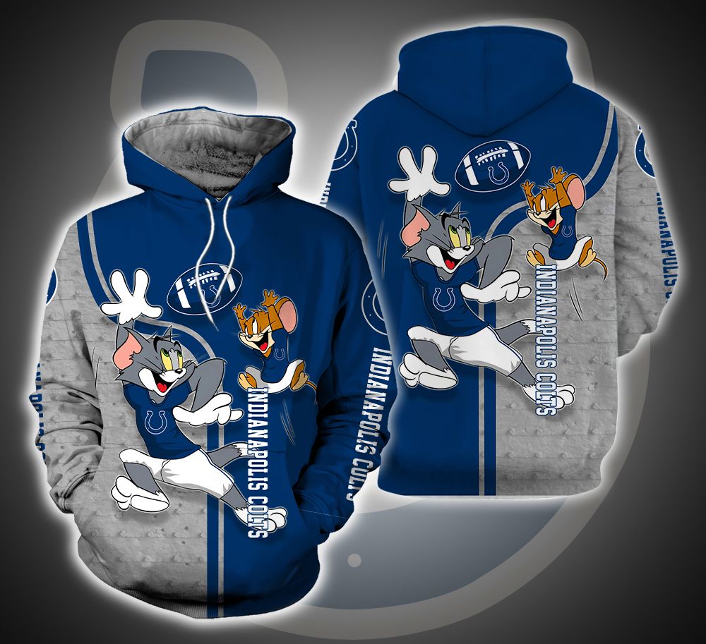 Indianapolis Colts Ft. Tom and Jerry 3D Printed Hoodie