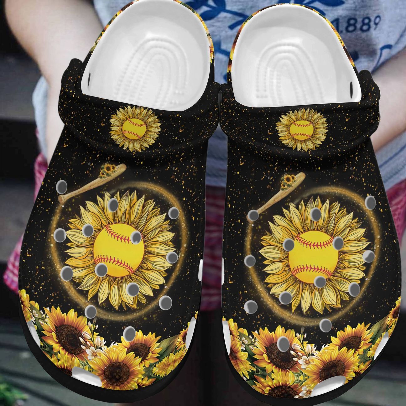 Softball Personalized Clog, Custom Name, Text, Color, Number Fashion Style For Women, Men, Kid, Print 3D You Are My Sunshine