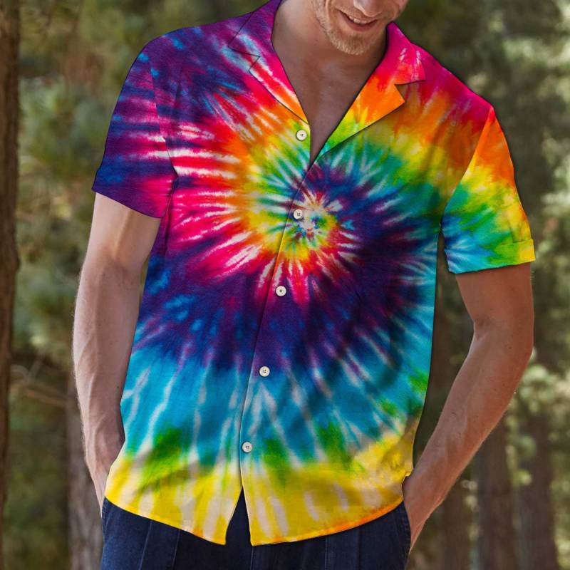 Tie Dye Color Hawaiian Shirt Ha58091