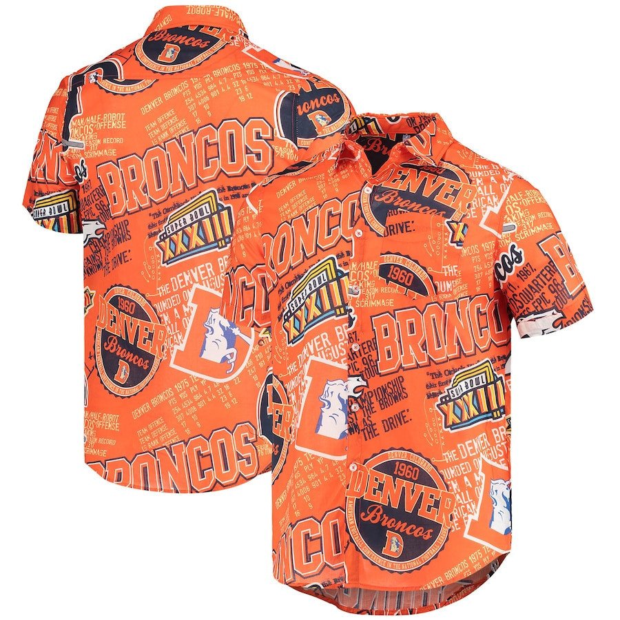 Denver Broncos Orange Thematic Hawaii Shirt Ha26593