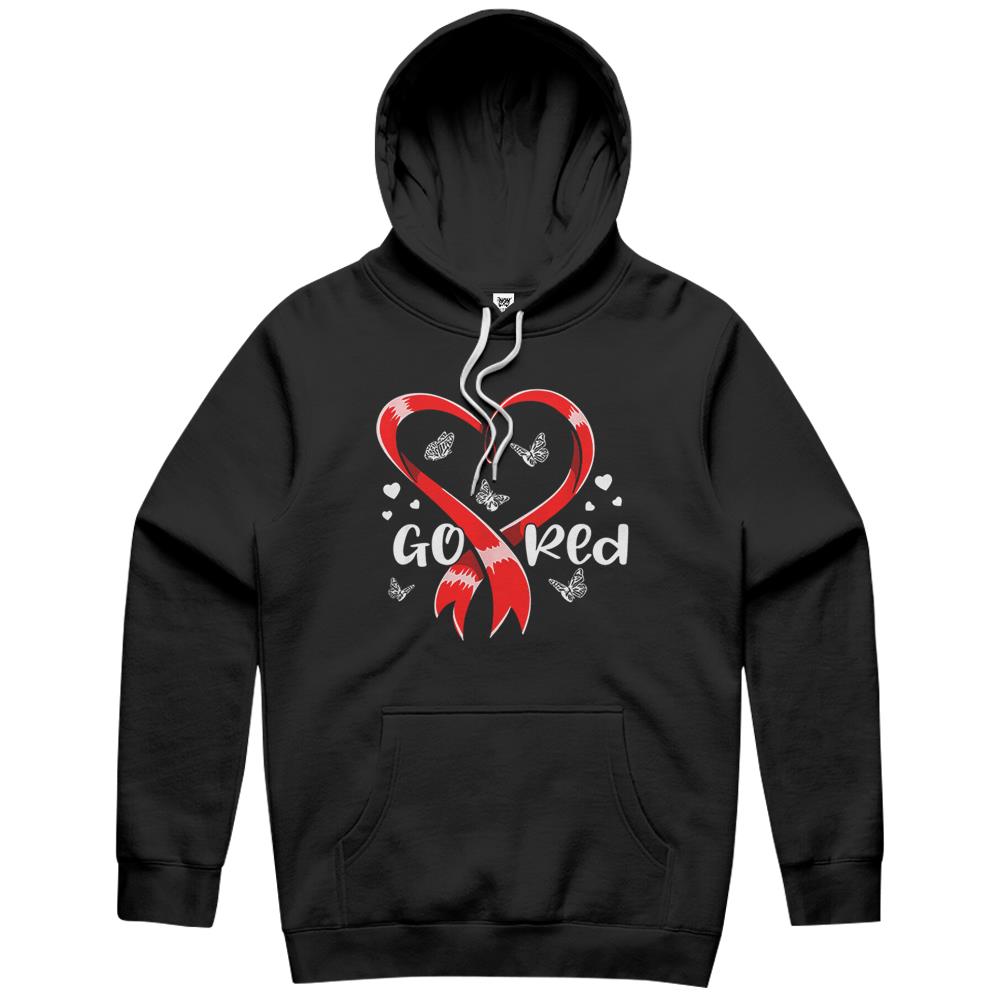 Go Red Heart Disease Awareness Gifts For Women Men Boys Hoodie