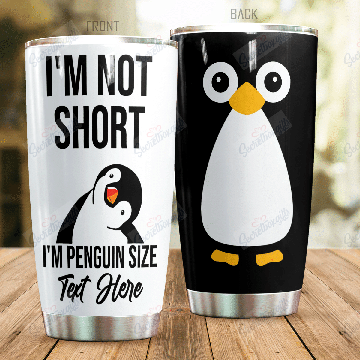 Personalized Penguin Nc0810002Cl Stainless Steel Tumbler Customize Name, Text, Number