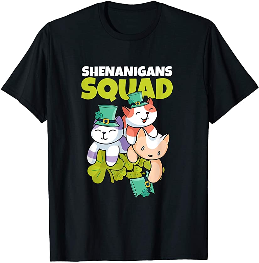 Shenanigans Squad Cat St Patricks Day Gift Kitten T-Shirt